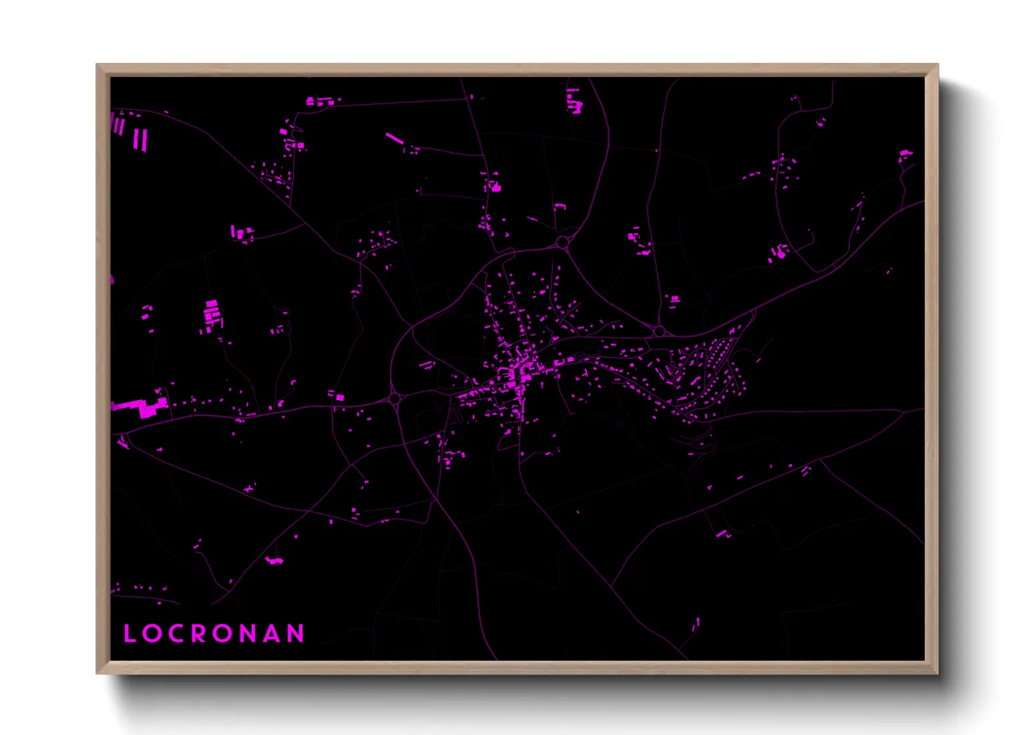 Une affiche de carte sur Locronan