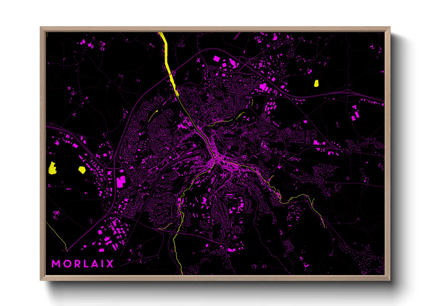 Une affiche de carte sur Morlaix
