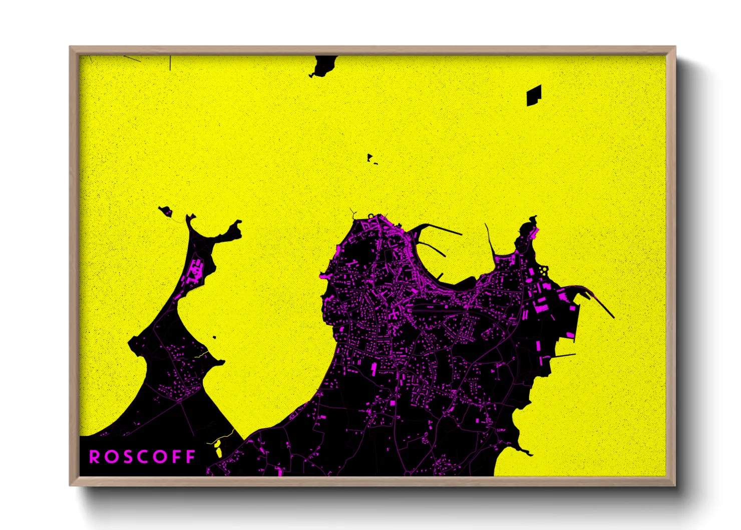 Une affiche de carte sur Roscoff