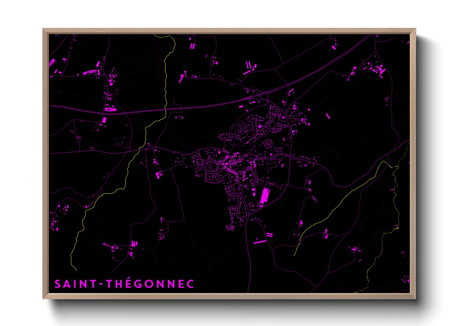 Une affiche de carte sur Saint-Thégonnec