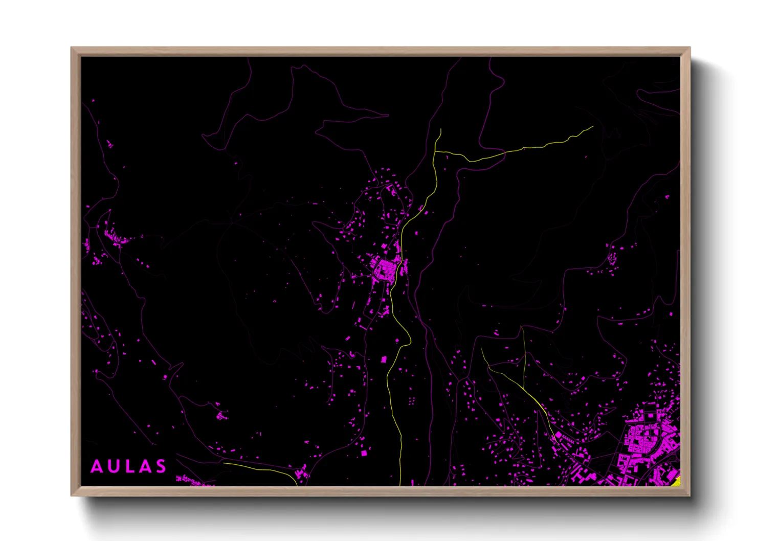 Une affiche de carte sur Aulas