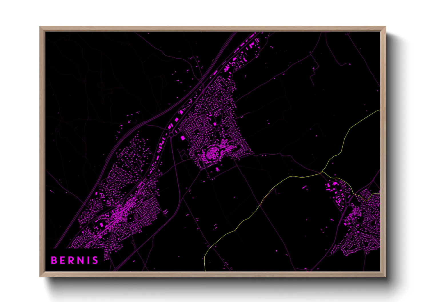 Une affiche de carte sur Bernis