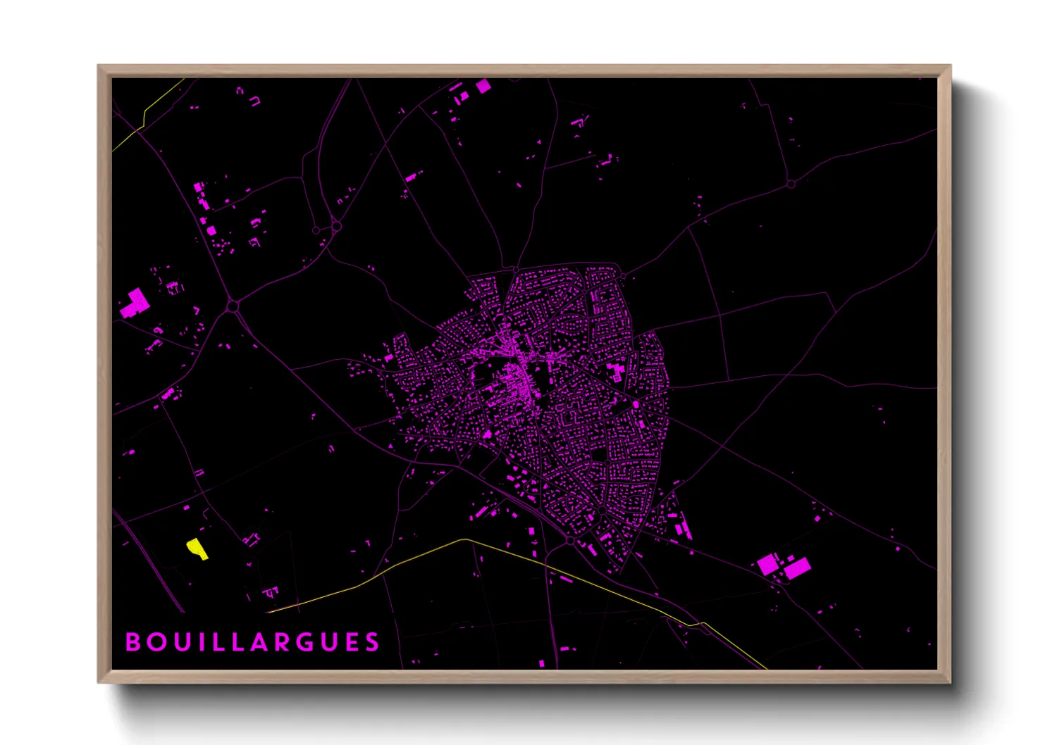 Une affiche de carte sur Bouillargues