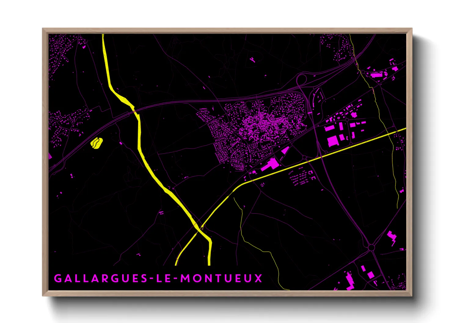Une affiche de carte sur Gallargues-le-Montueux