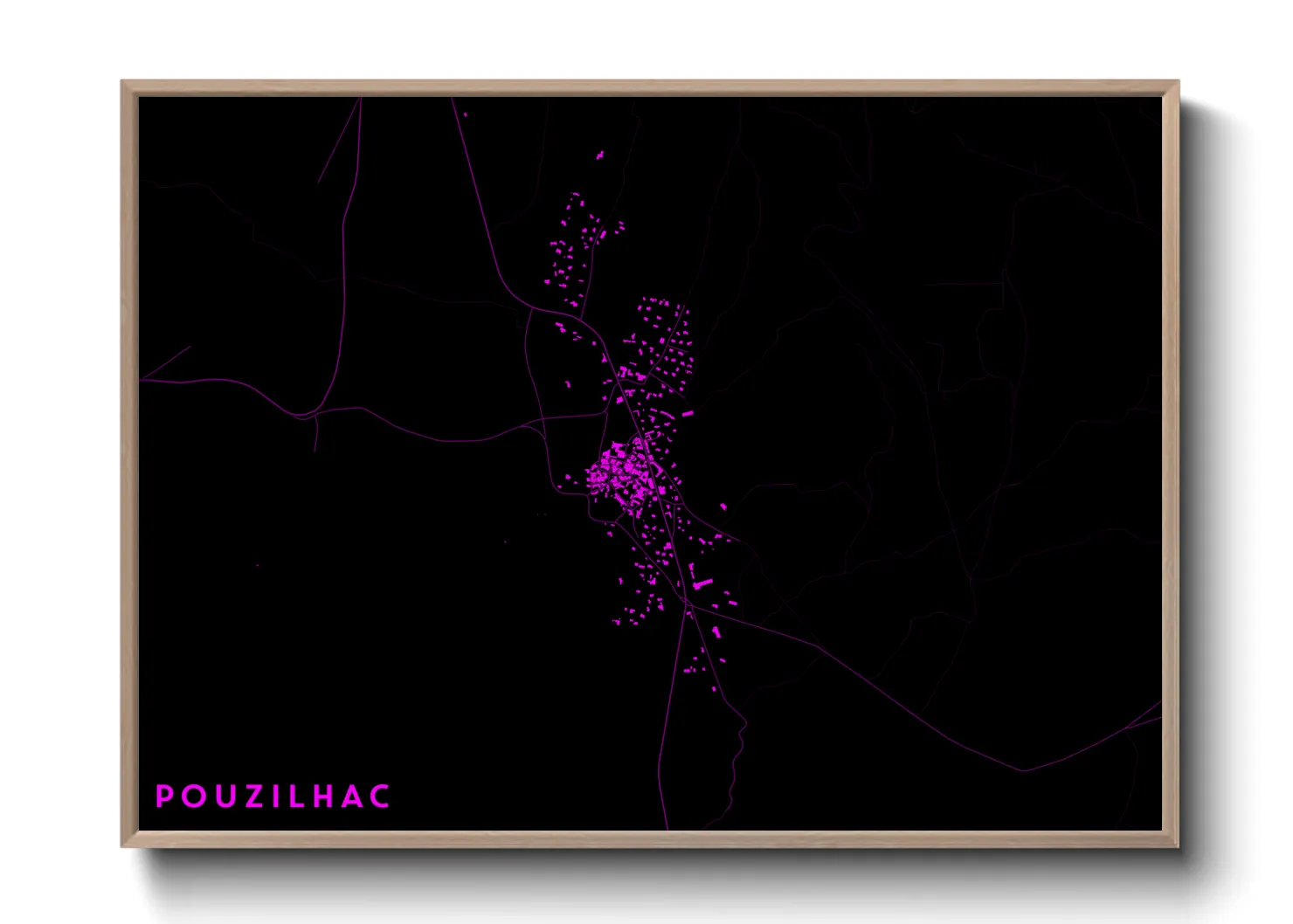 Une affiche de carte sur Pouzilhac