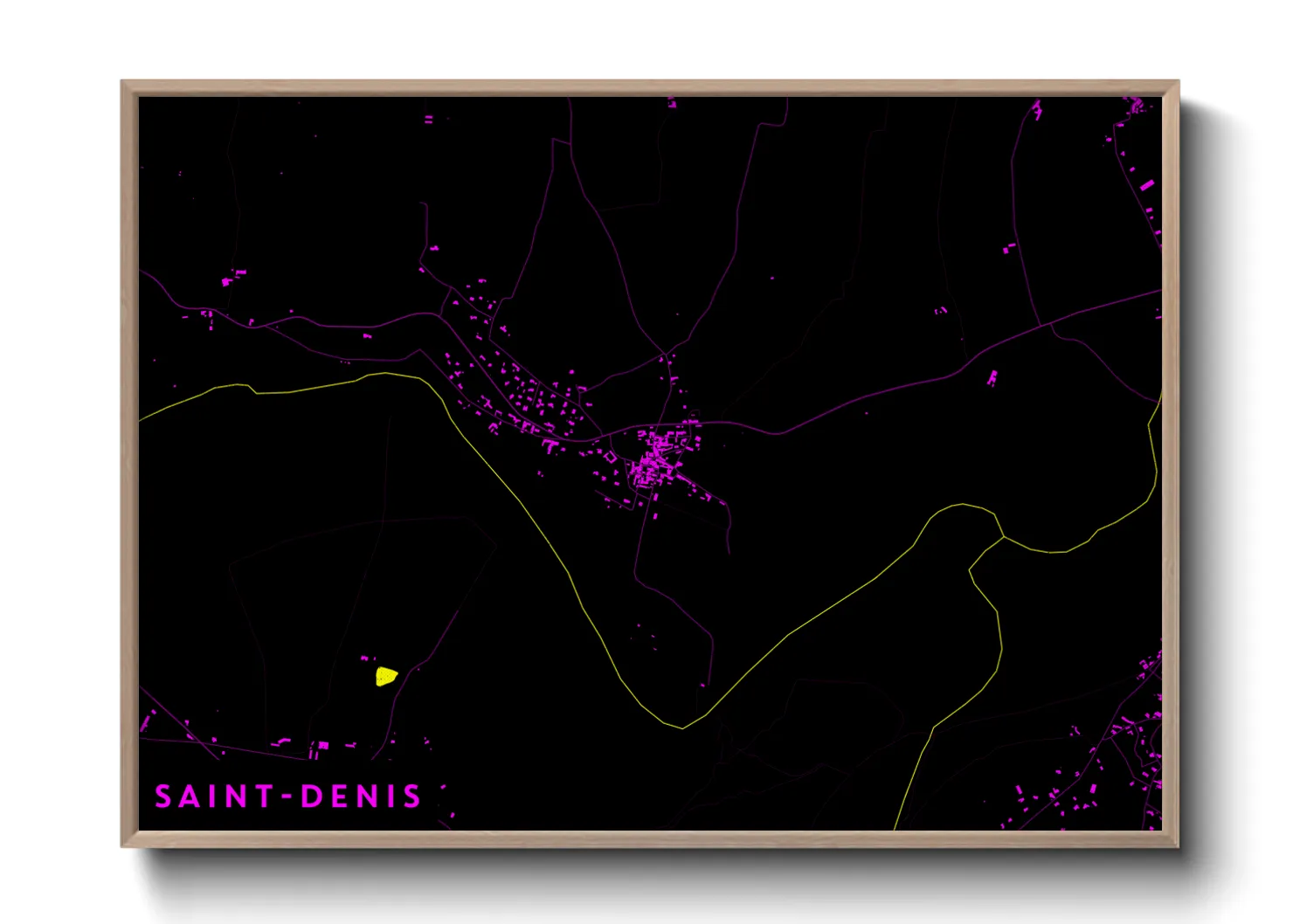 Une affiche de carte sur Saint-Denis