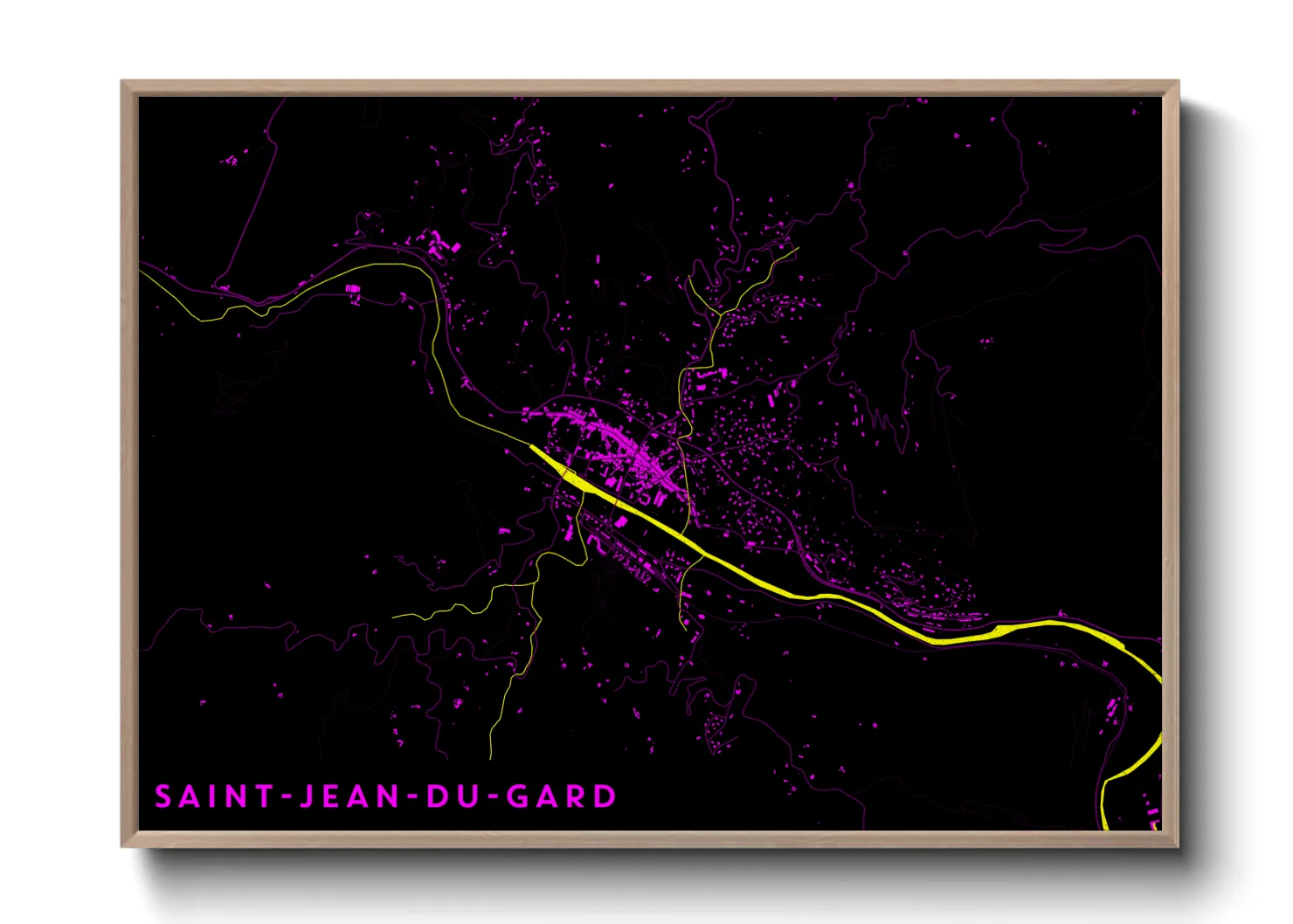 Une affiche de carte sur Saint-Jean-du-Gard