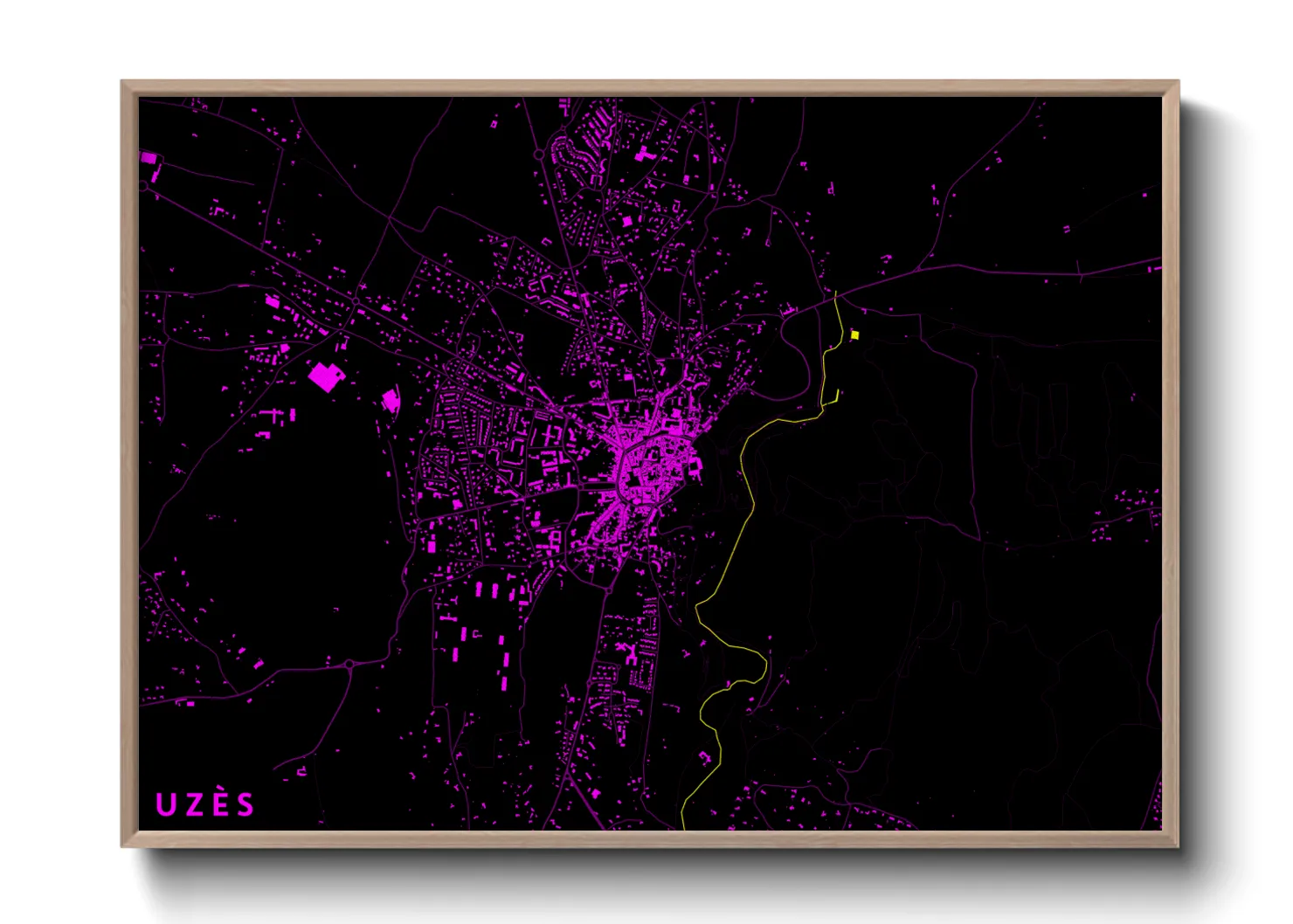 Une affiche de carte sur Uzès