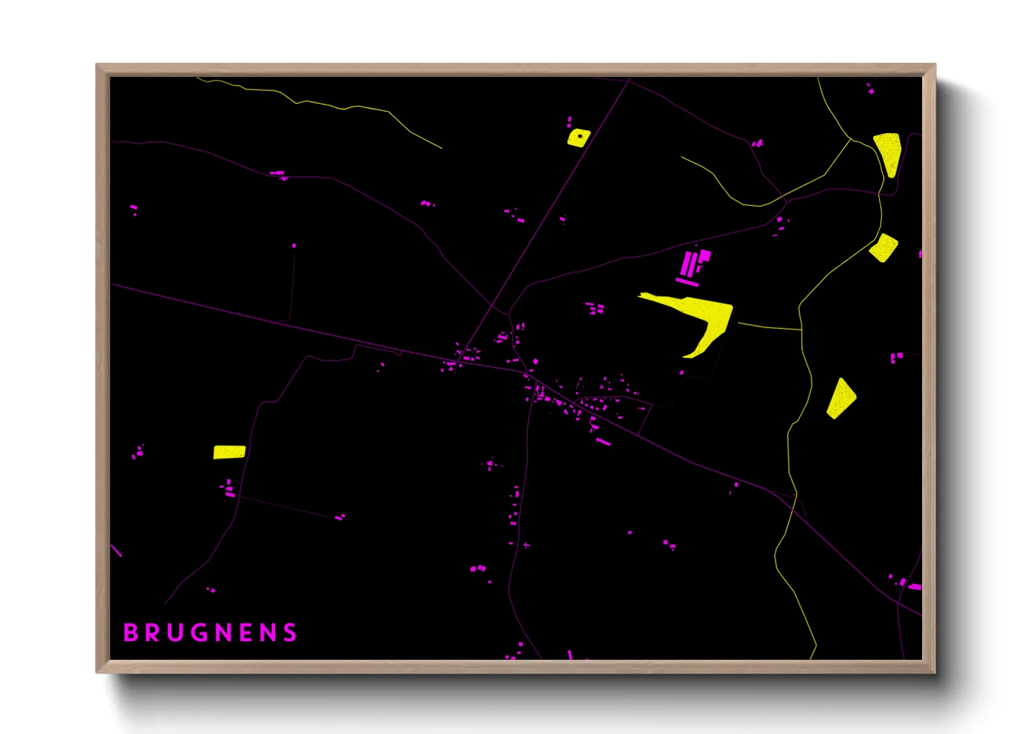 Une affiche de carte sur Brugnens