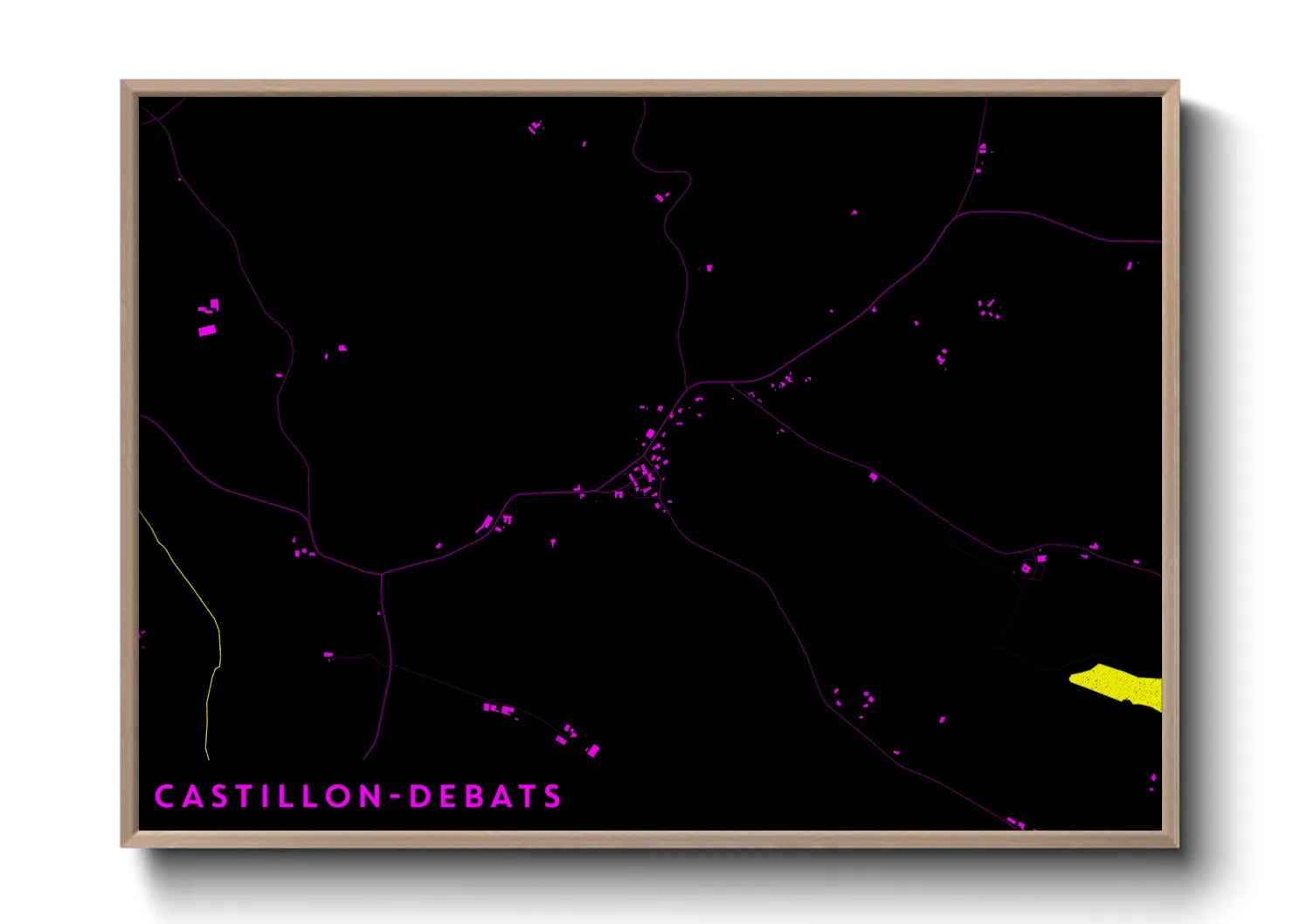 Une affiche de carte sur Castillon-Debats