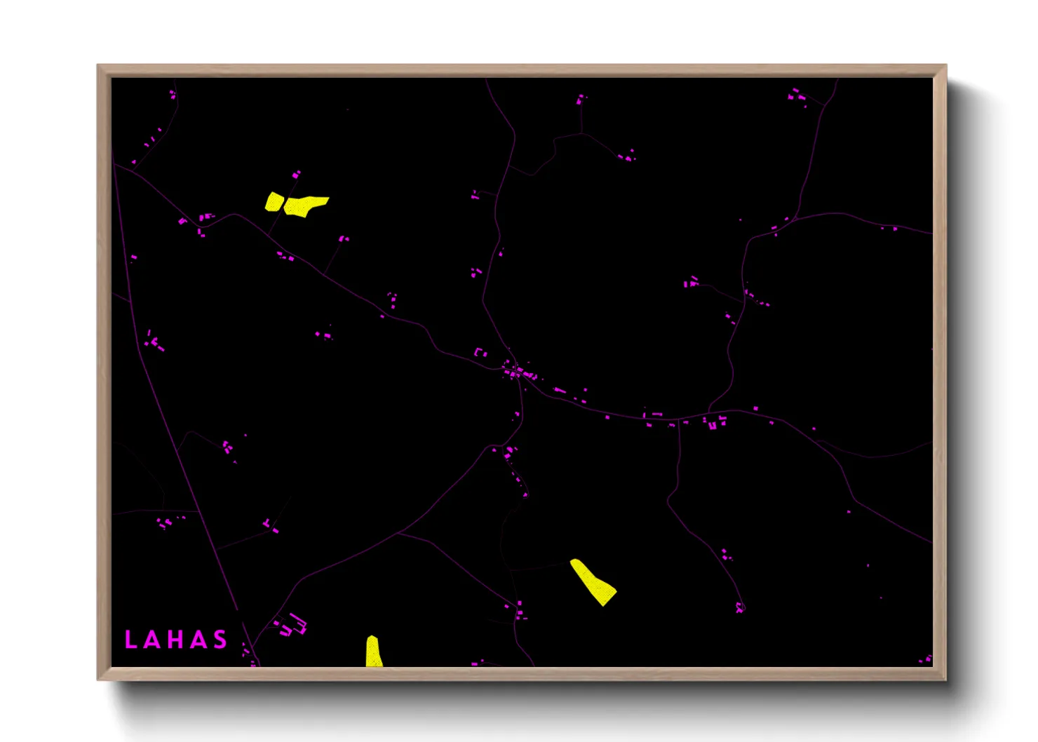 Une affiche de carte sur Lahas