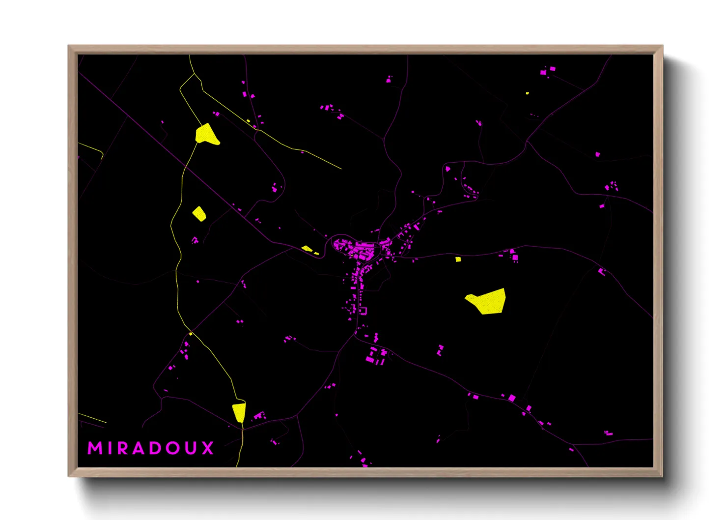 Une affiche de carte sur Miradoux