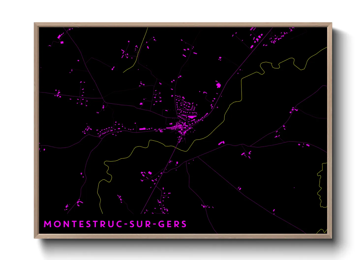 Une affiche de carte sur Montestruc-sur-Gers