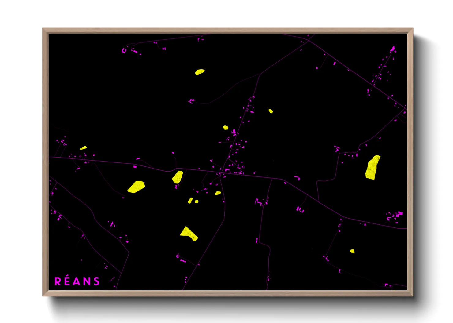 Une affiche de carte sur Réans
