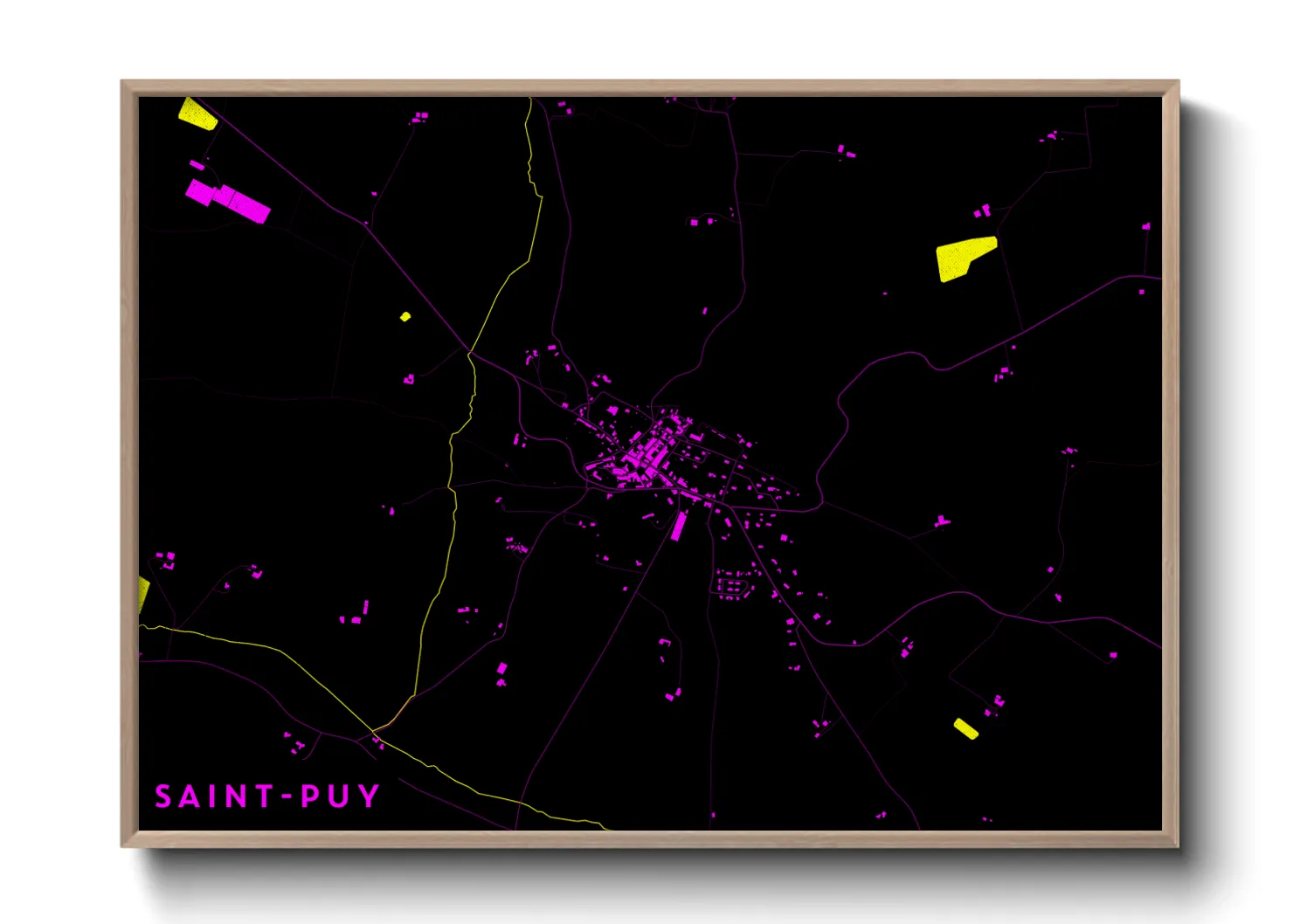 Une affiche de carte sur Saint-Puy