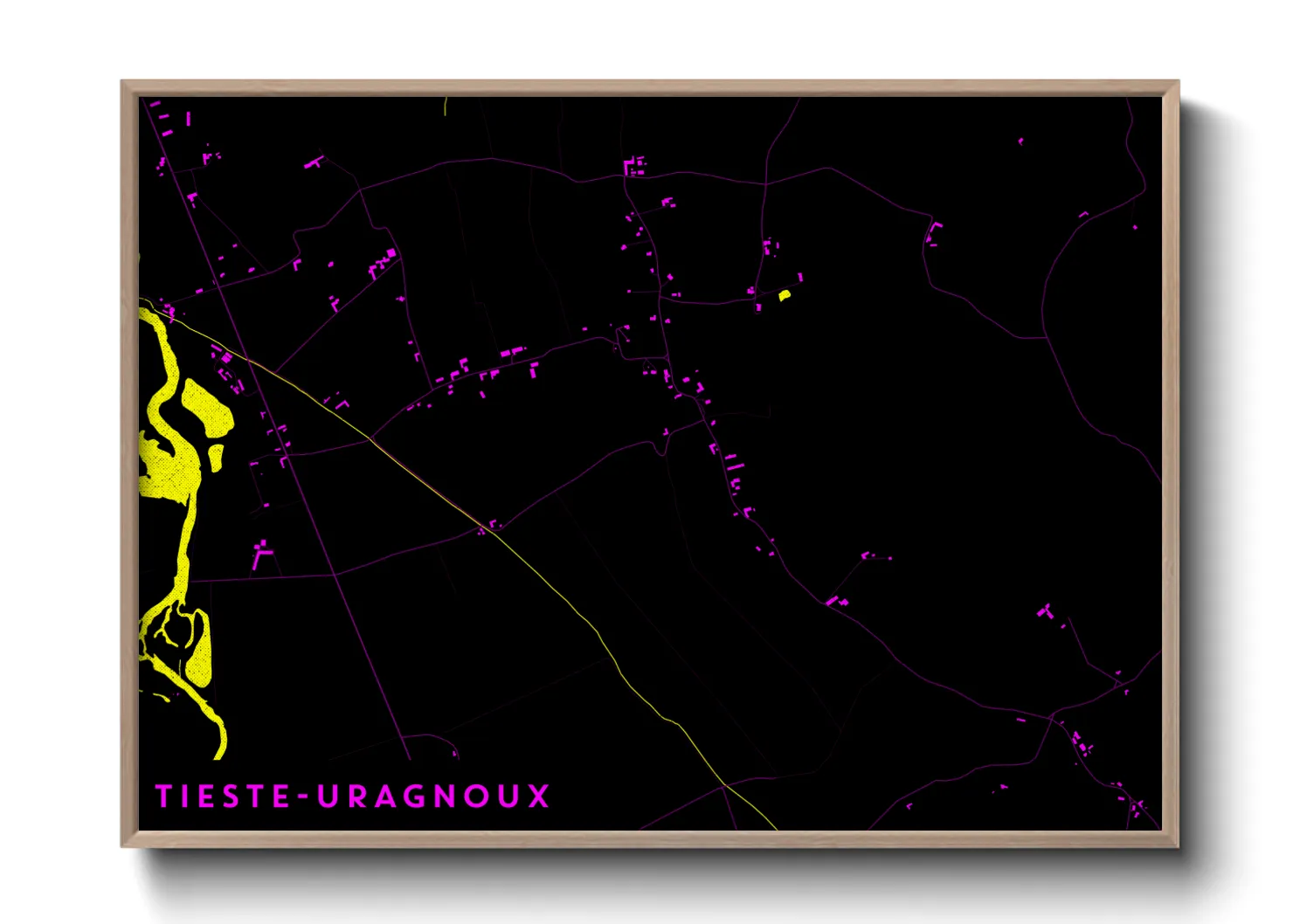 Une affiche de carte sur Tieste-Uragnoux