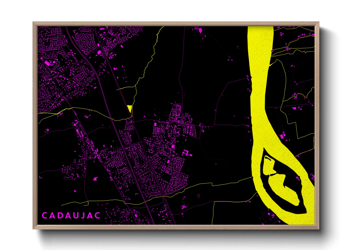 Une affiche de carte sur Cadaujac