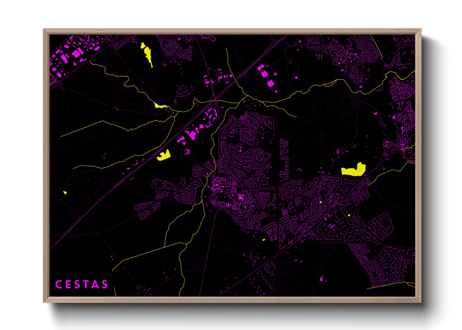 Une affiche de carte sur Cestas