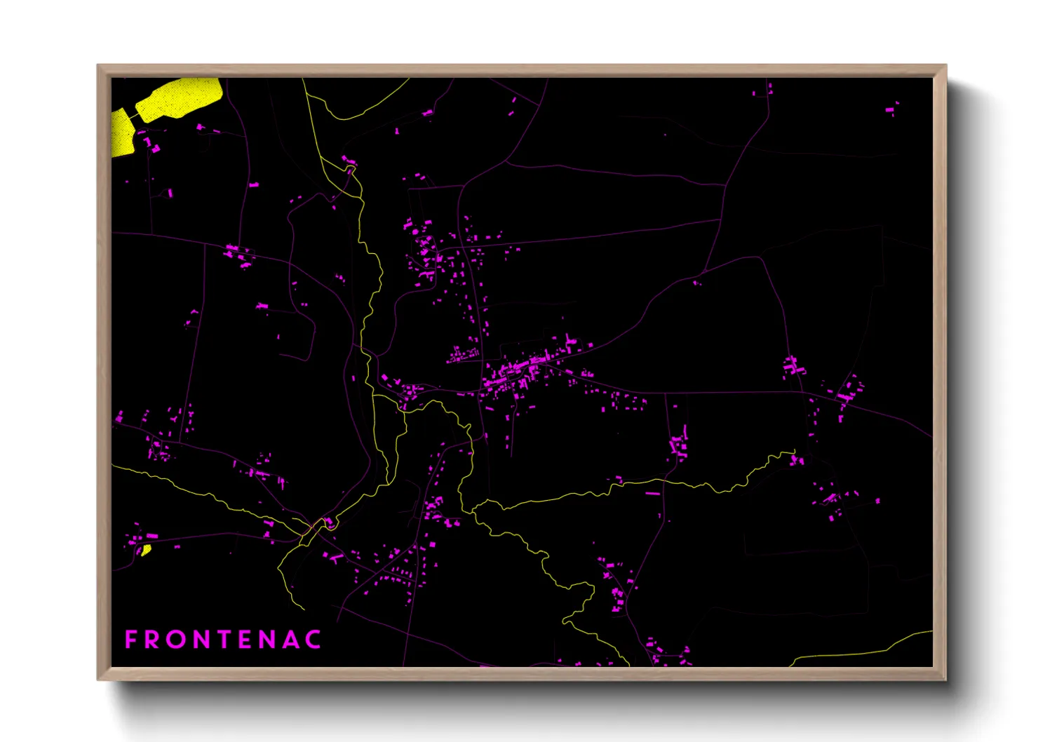 Une affiche de carte sur Frontenac
