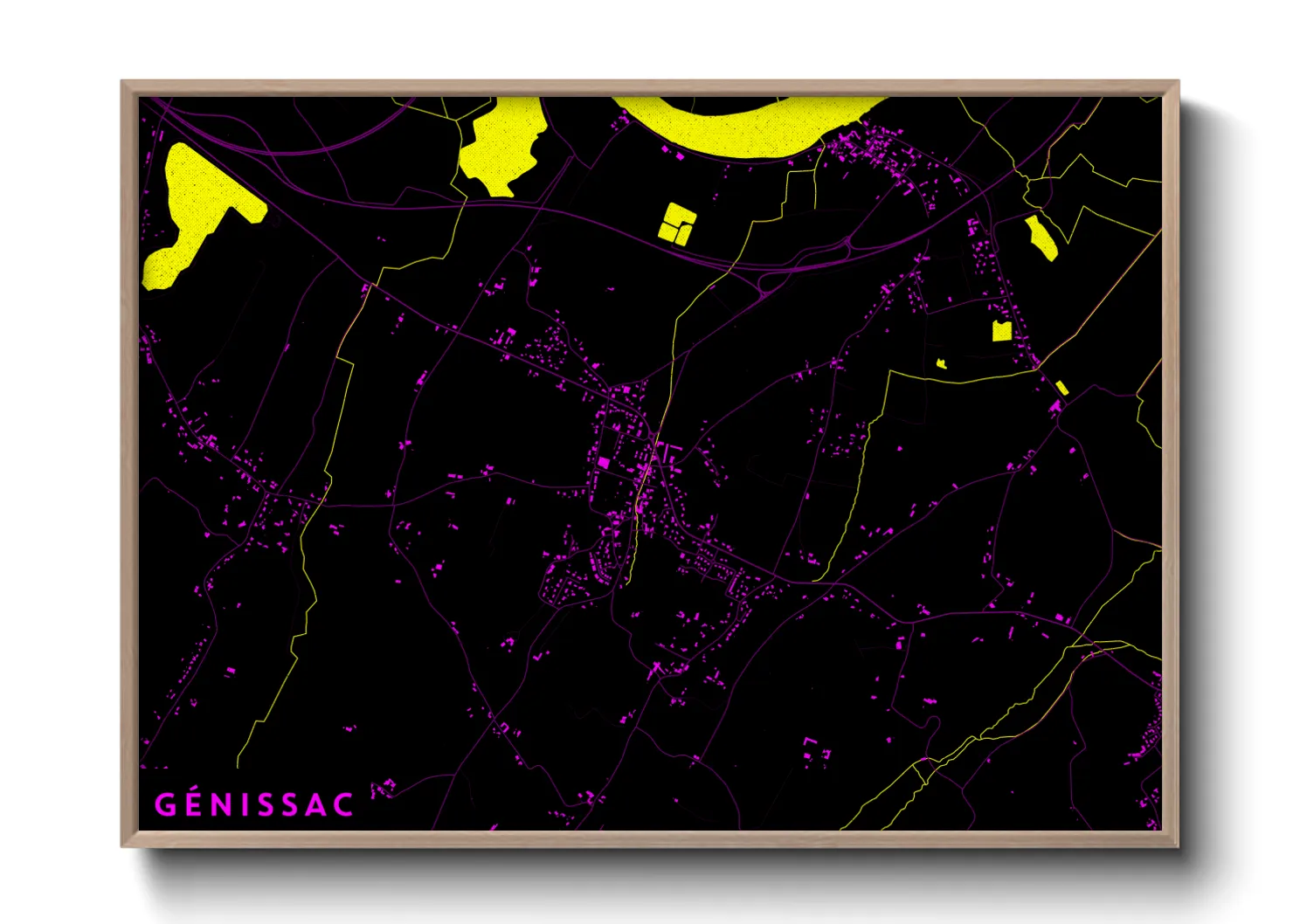 Une affiche de carte sur Génissac