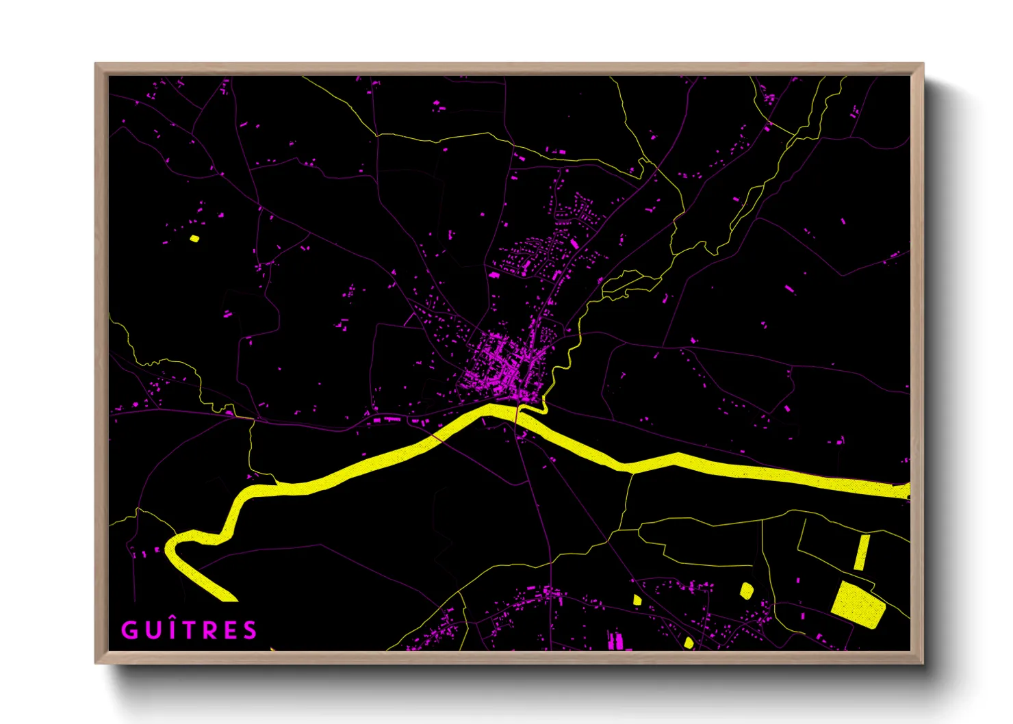 Une affiche de carte sur Guîtres