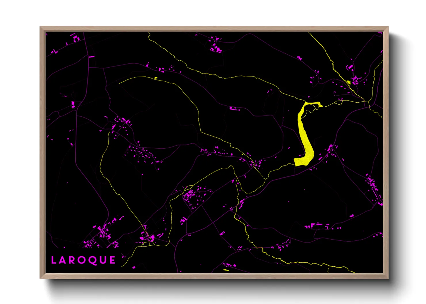 Une affiche de carte sur Laroque