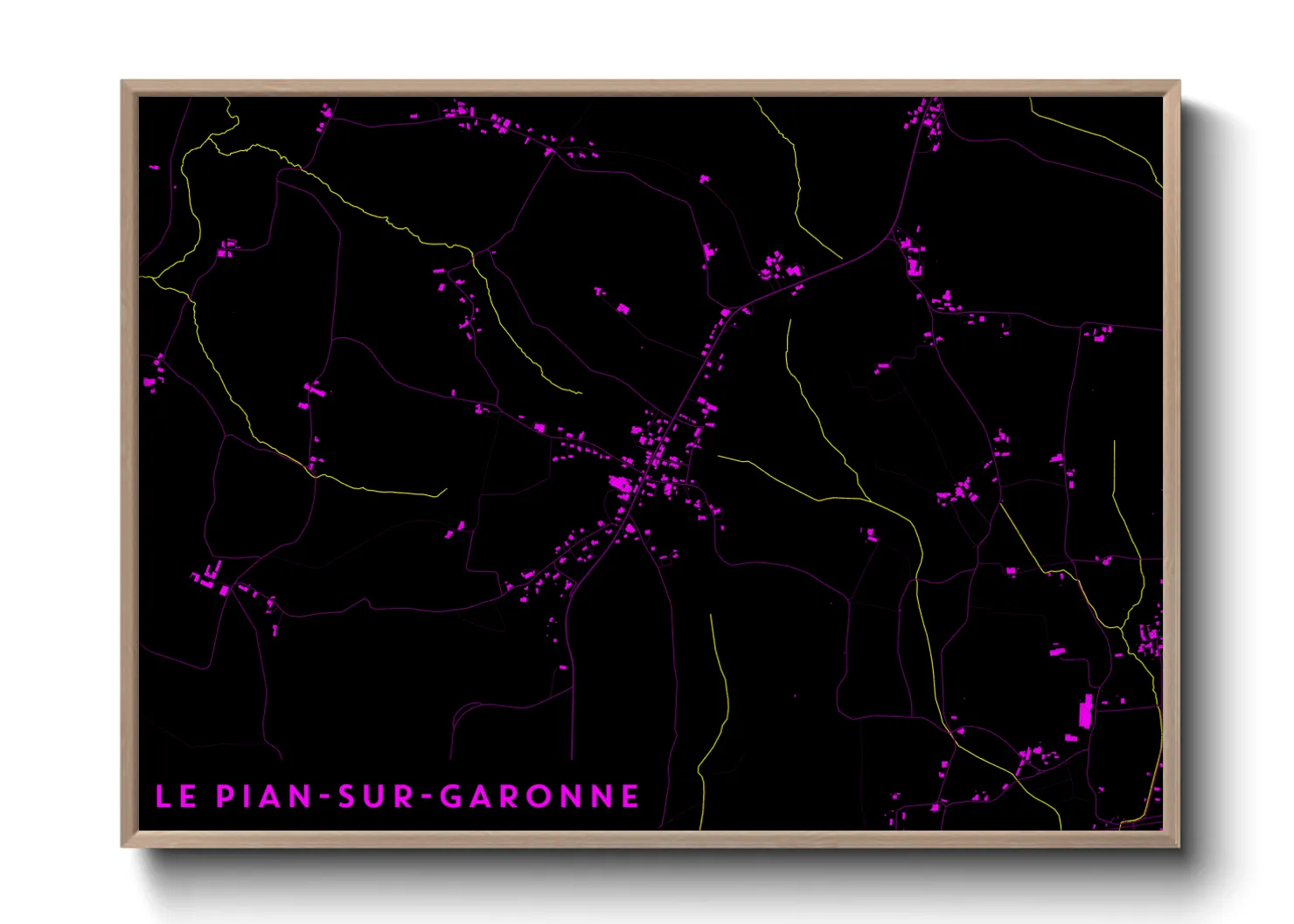 Une affiche de carte sur Le Pian-sur-Garonne