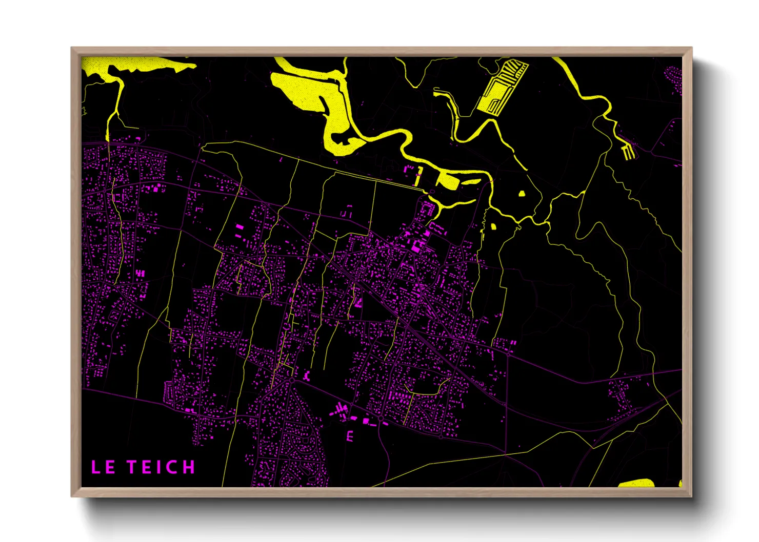 Une affiche de carte sur Le Teich