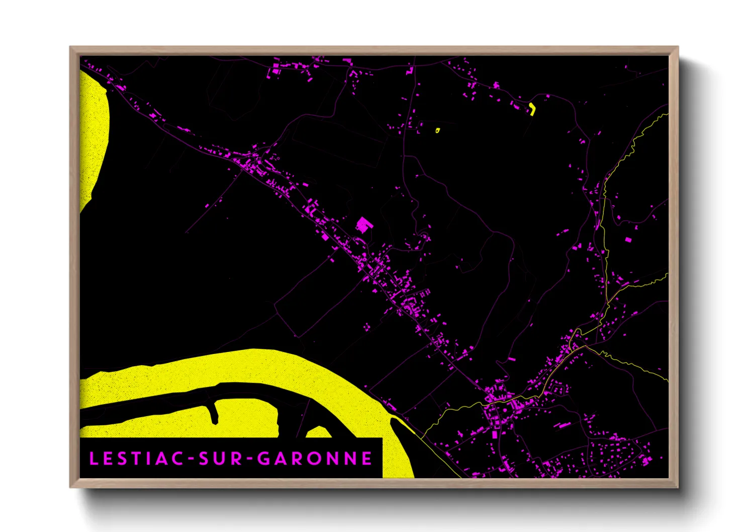 Une affiche de carte sur Lestiac-sur-Garonne