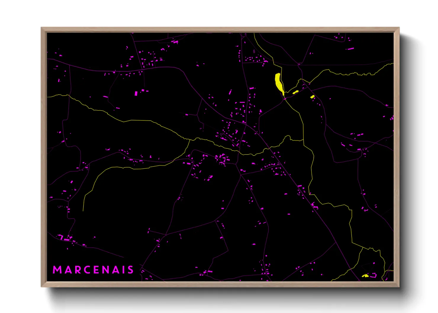 Une affiche de carte sur Marcenais
