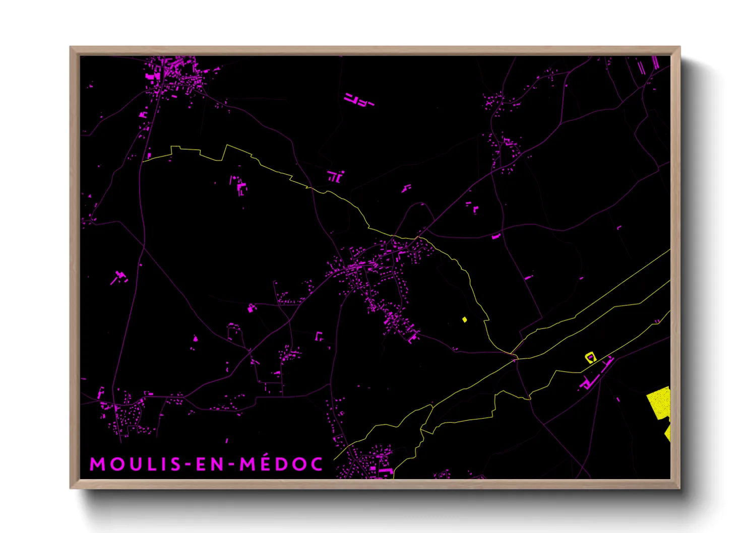 Une affiche de carte sur Moulis-en-Médoc