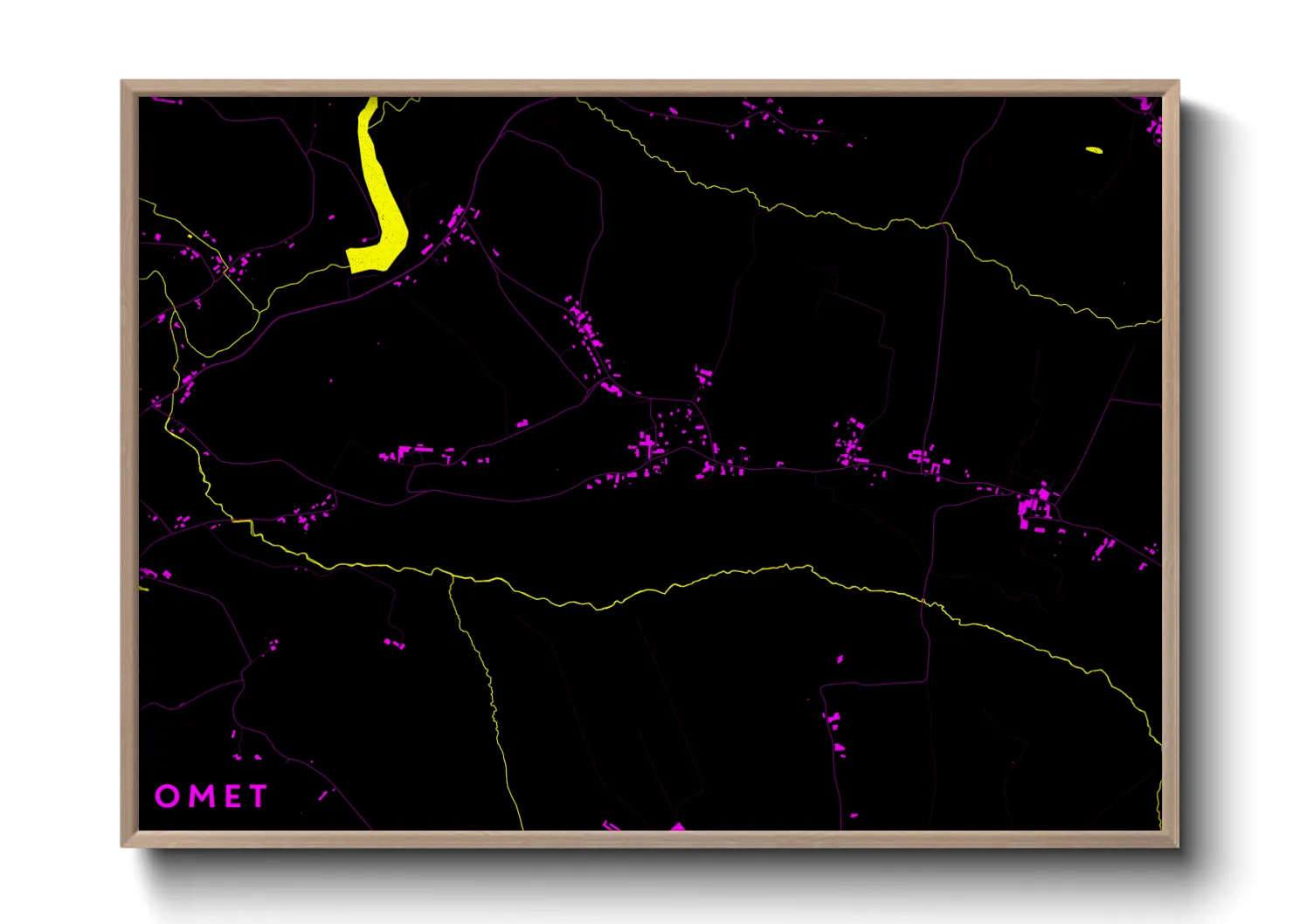 Une affiche de carte sur Omet