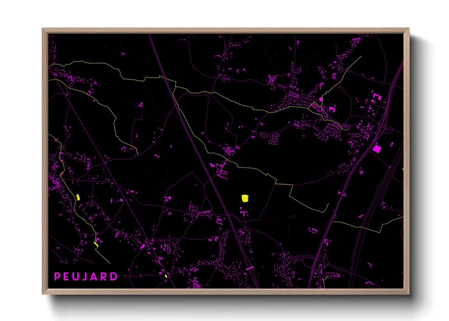 Une affiche de carte sur Peujard