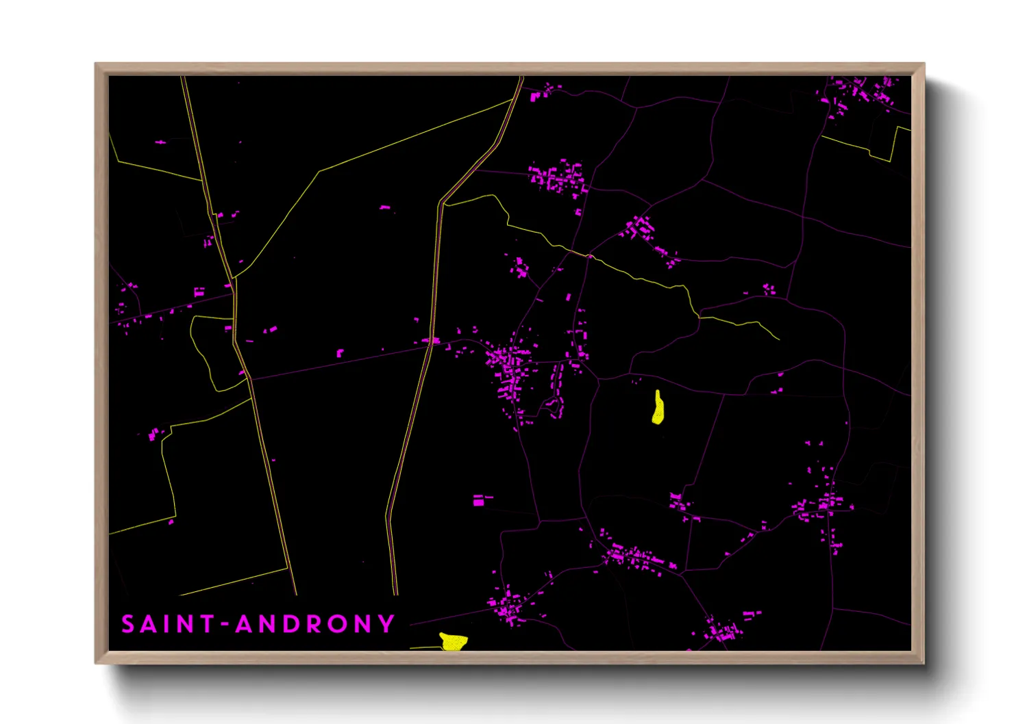 Une affiche de carte sur Saint-Androny