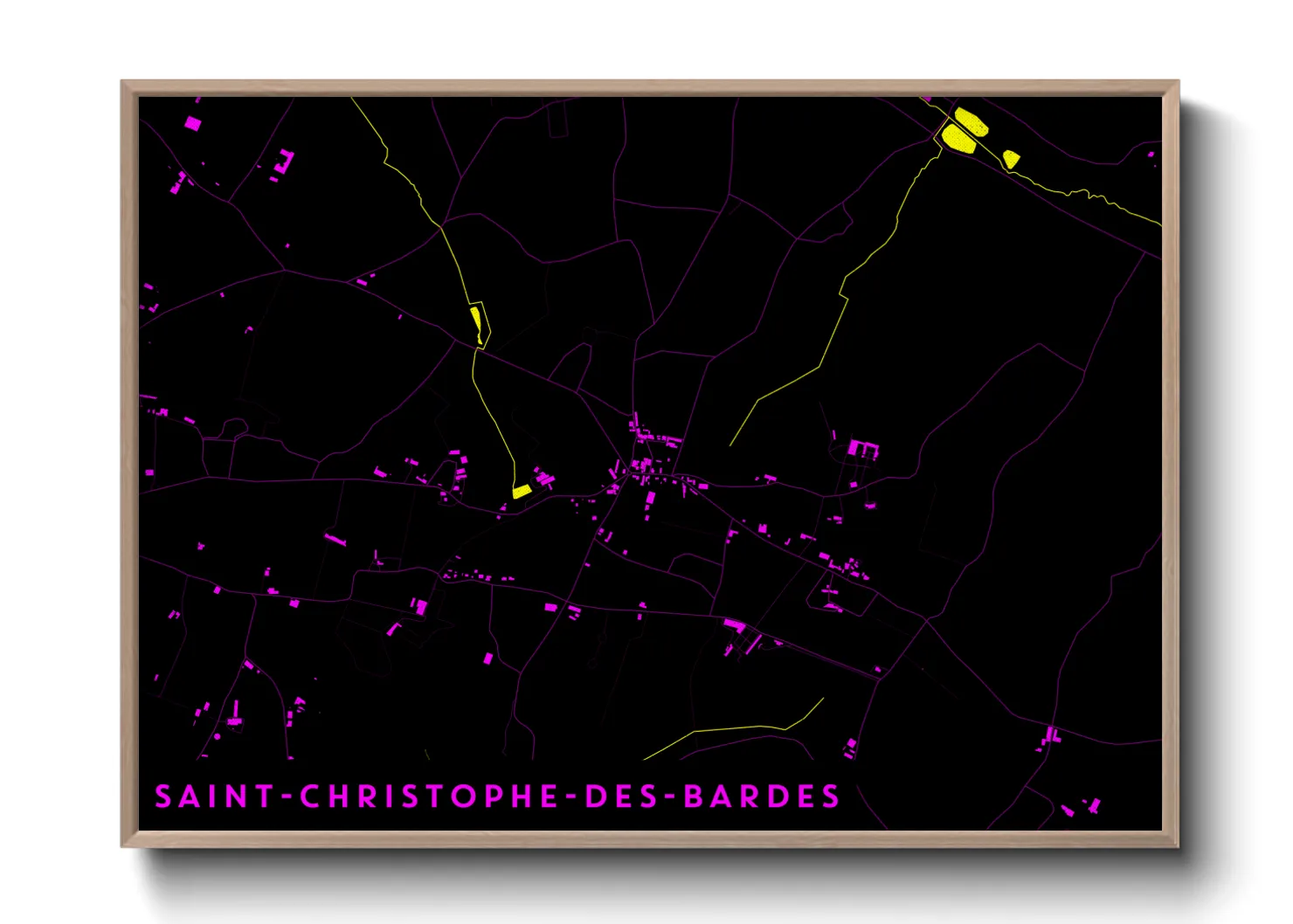 Une affiche de carte sur Saint-Christophe-des-Bardes