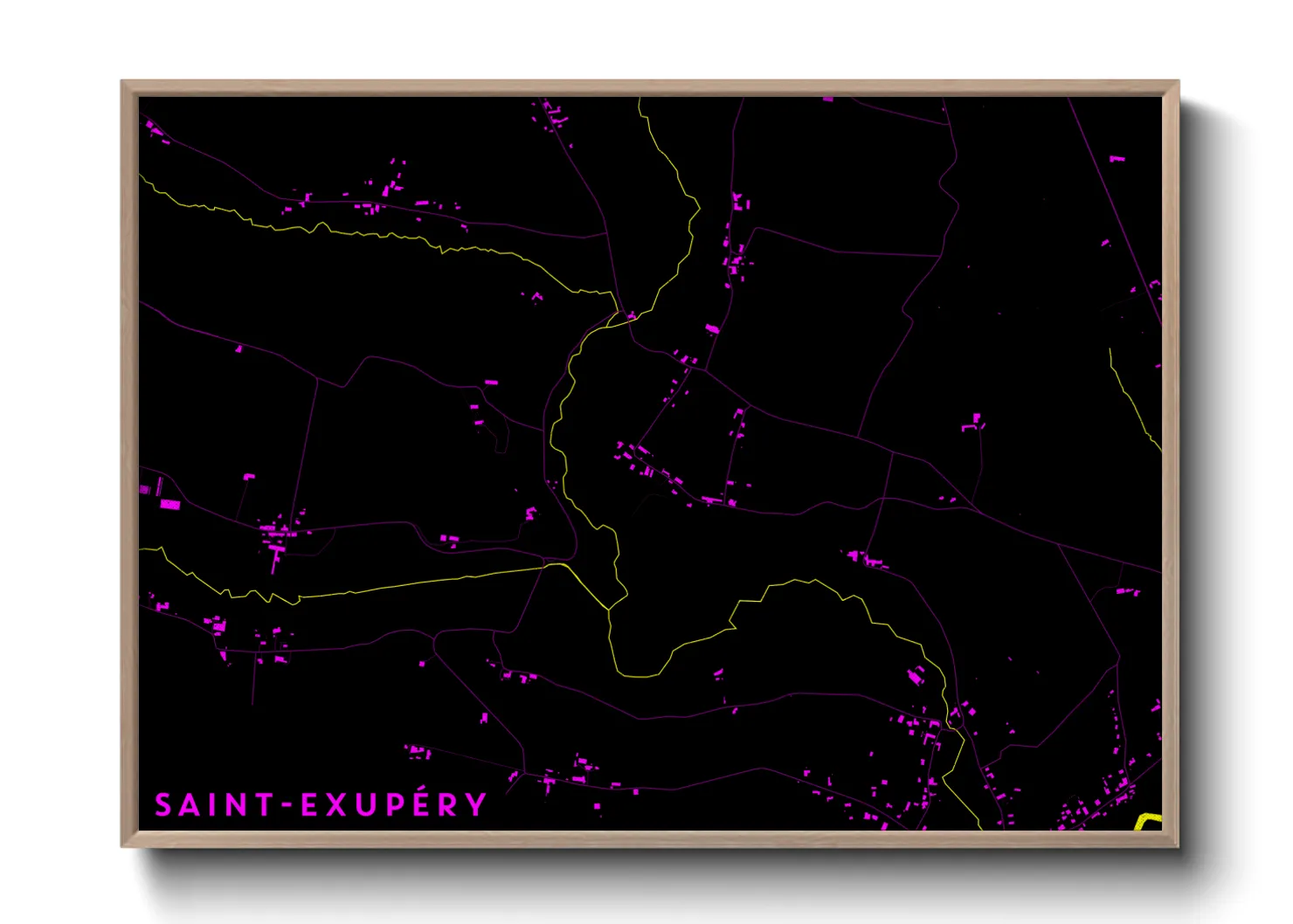 Une affiche de carte sur Saint-Exupéry