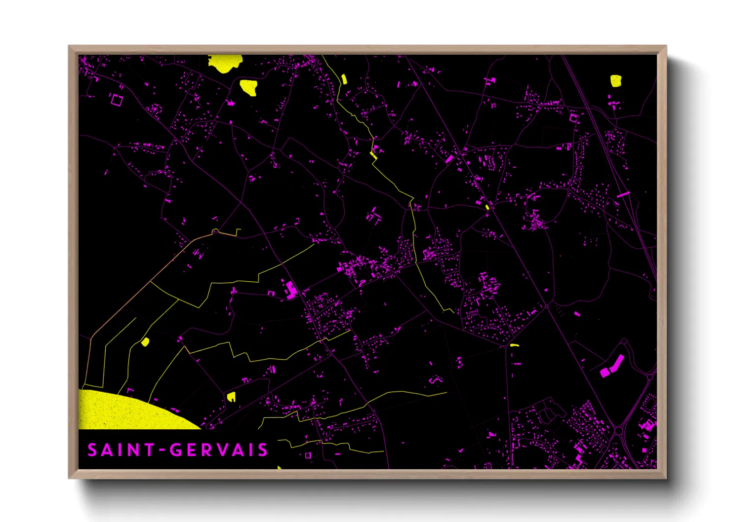 Une affiche de carte sur Saint-Gervais