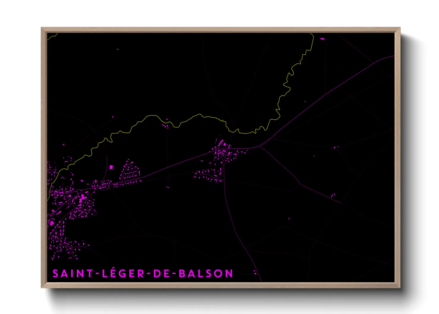 Une affiche de carte sur Saint-Léger-de-Balson