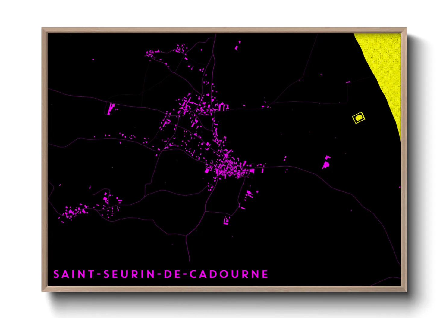 Une affiche de carte sur Saint-Seurin-de-Cadourne