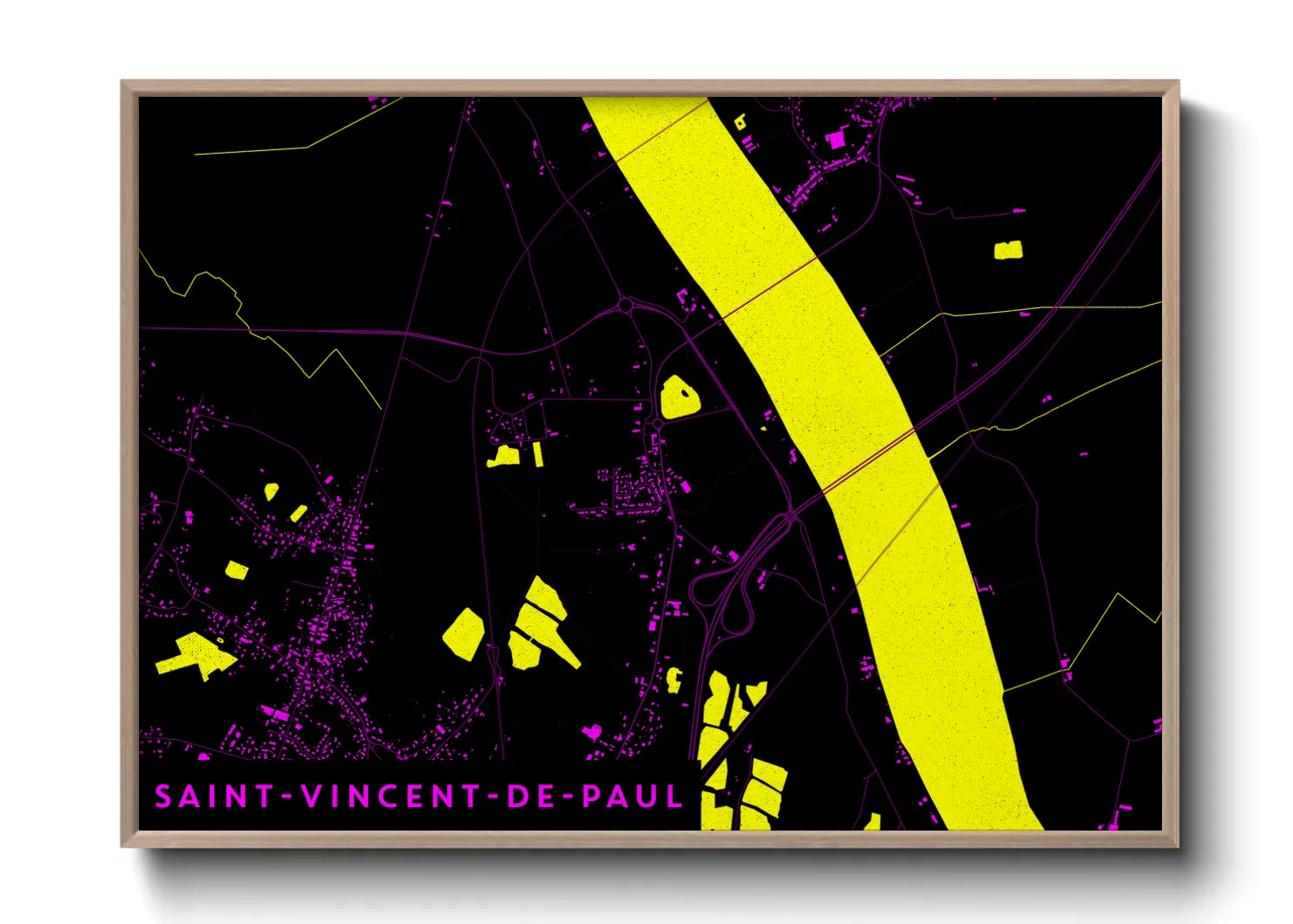 Une affiche de carte sur Saint-Vincent-de-Paul