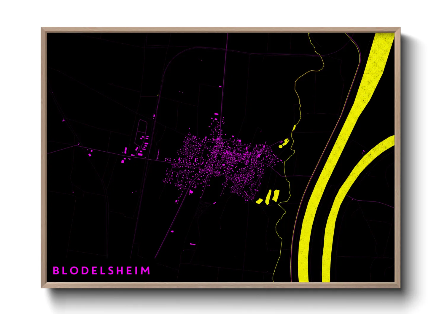 Une affiche de carte sur Blodelsheim