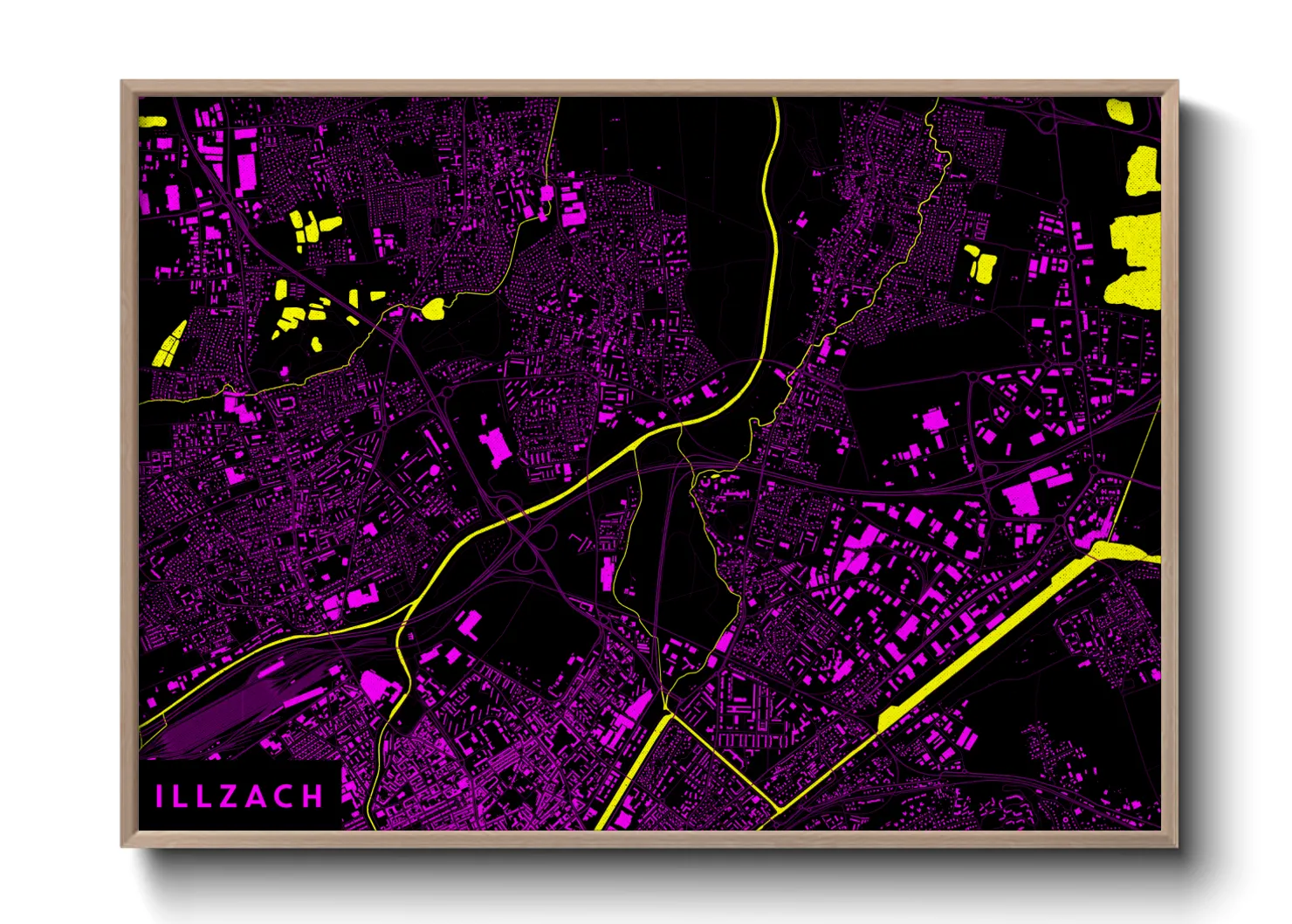 Une affiche de carte sur Illzach