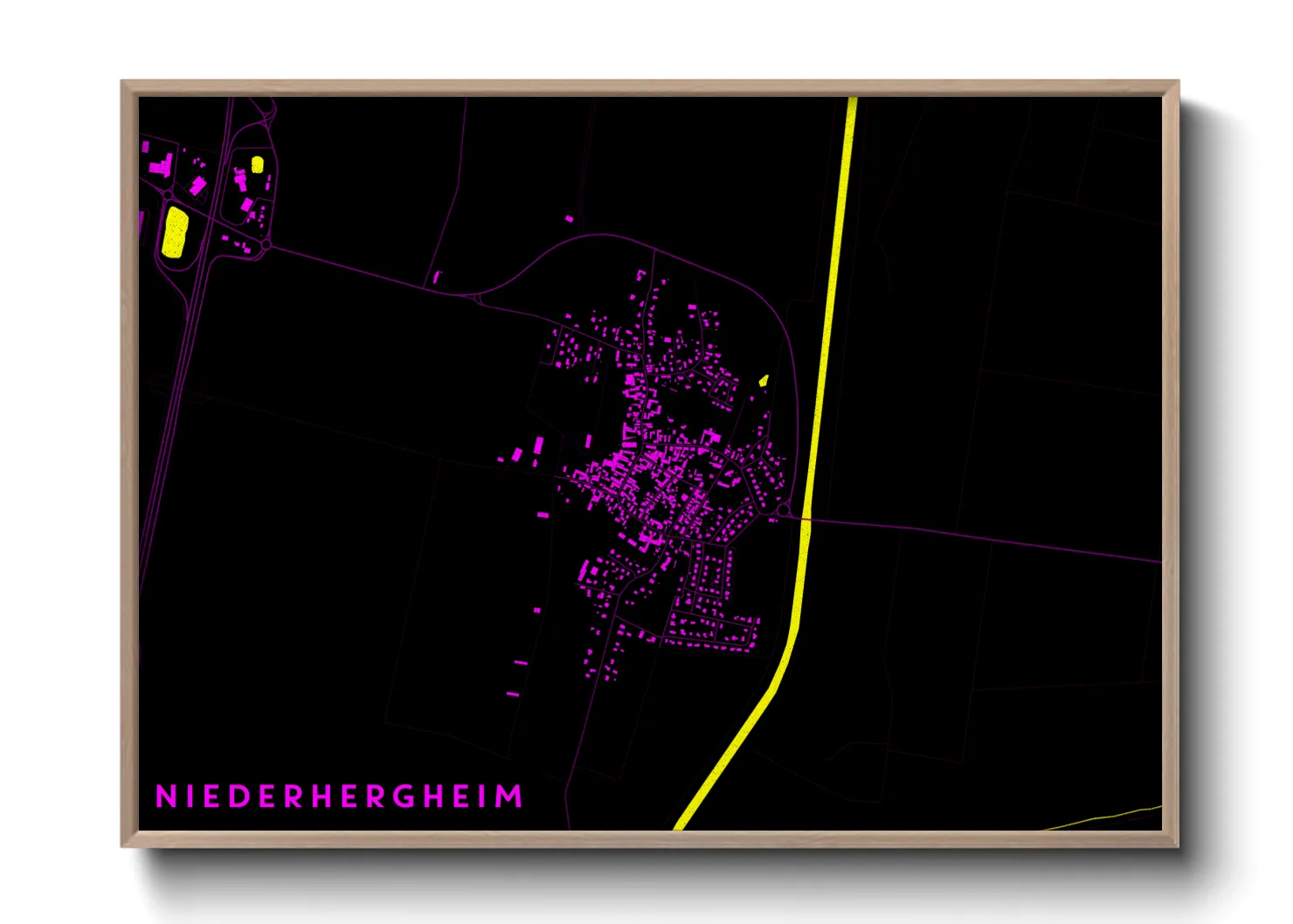 Une affiche de carte sur Niederhergheim