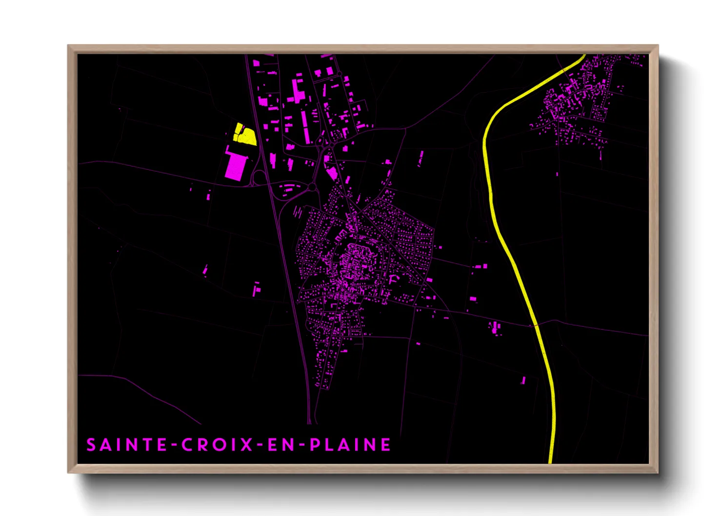 Une affiche de carte sur Sainte-Croix-en-Plaine