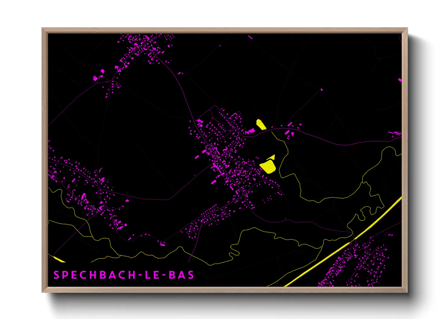 Une affiche de carte sur Spechbach-le-Bas