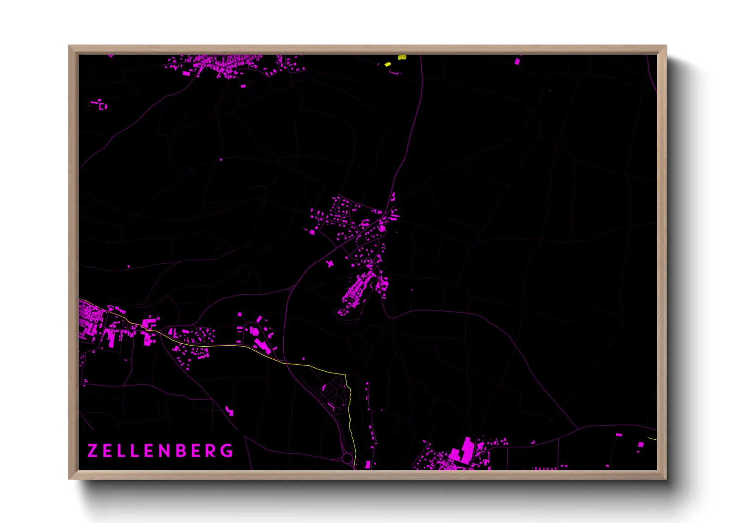 Une affiche de carte sur Zellenberg