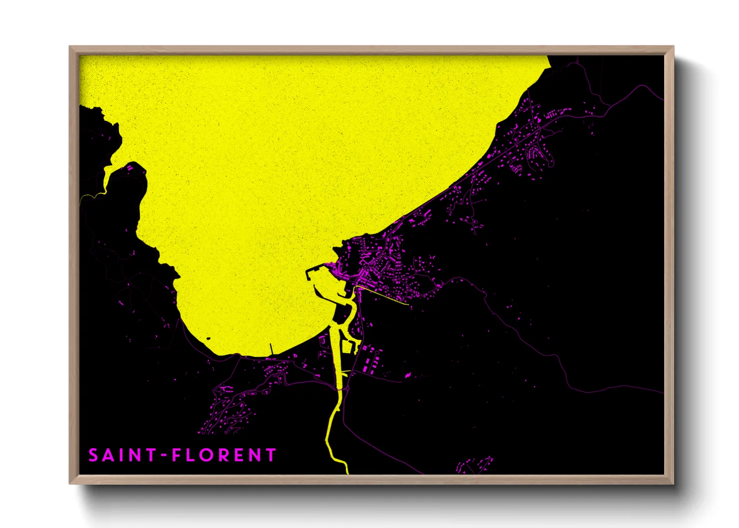 Une affiche de carte sur Saint-Florent