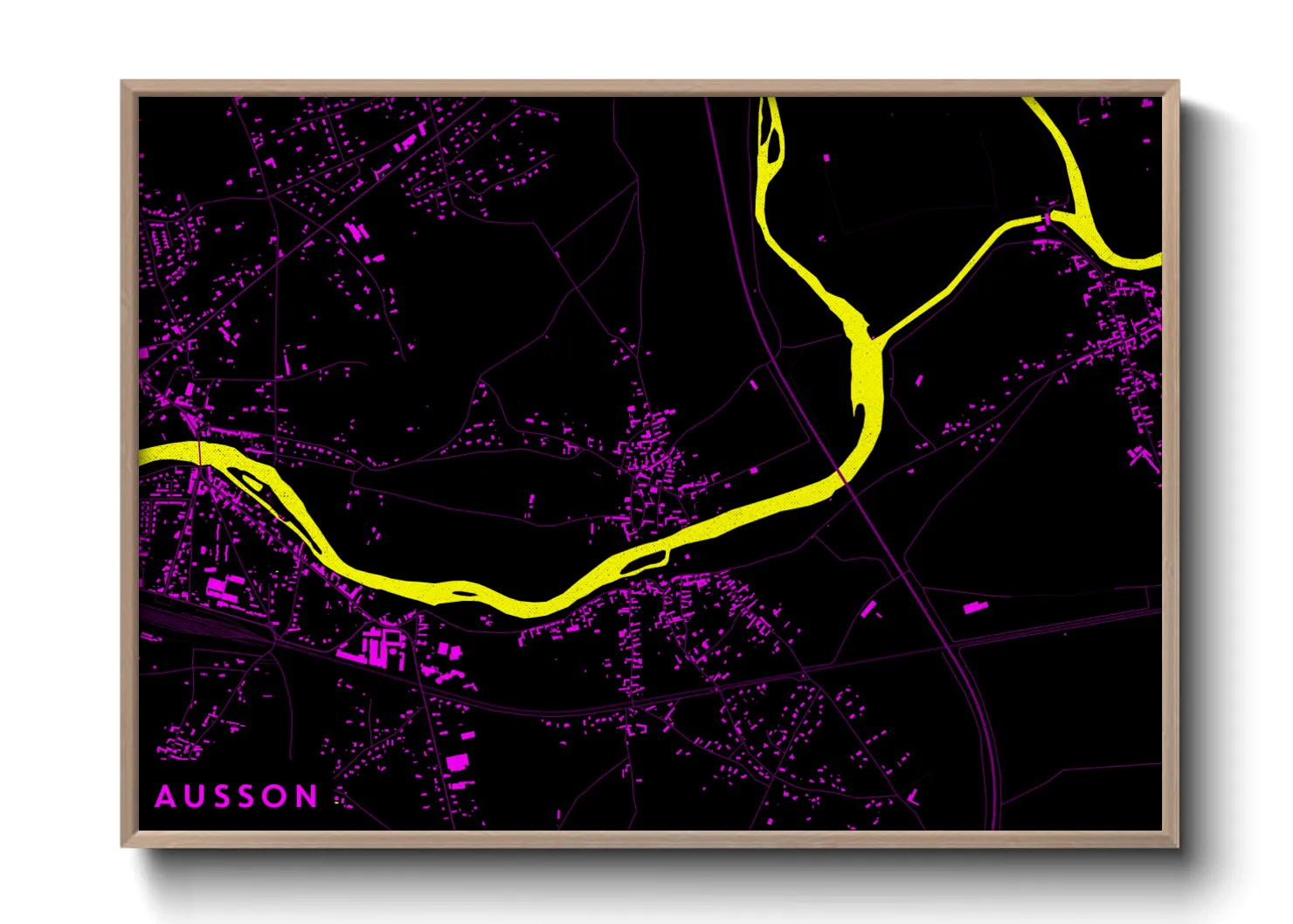 Une affiche de carte sur Ausson