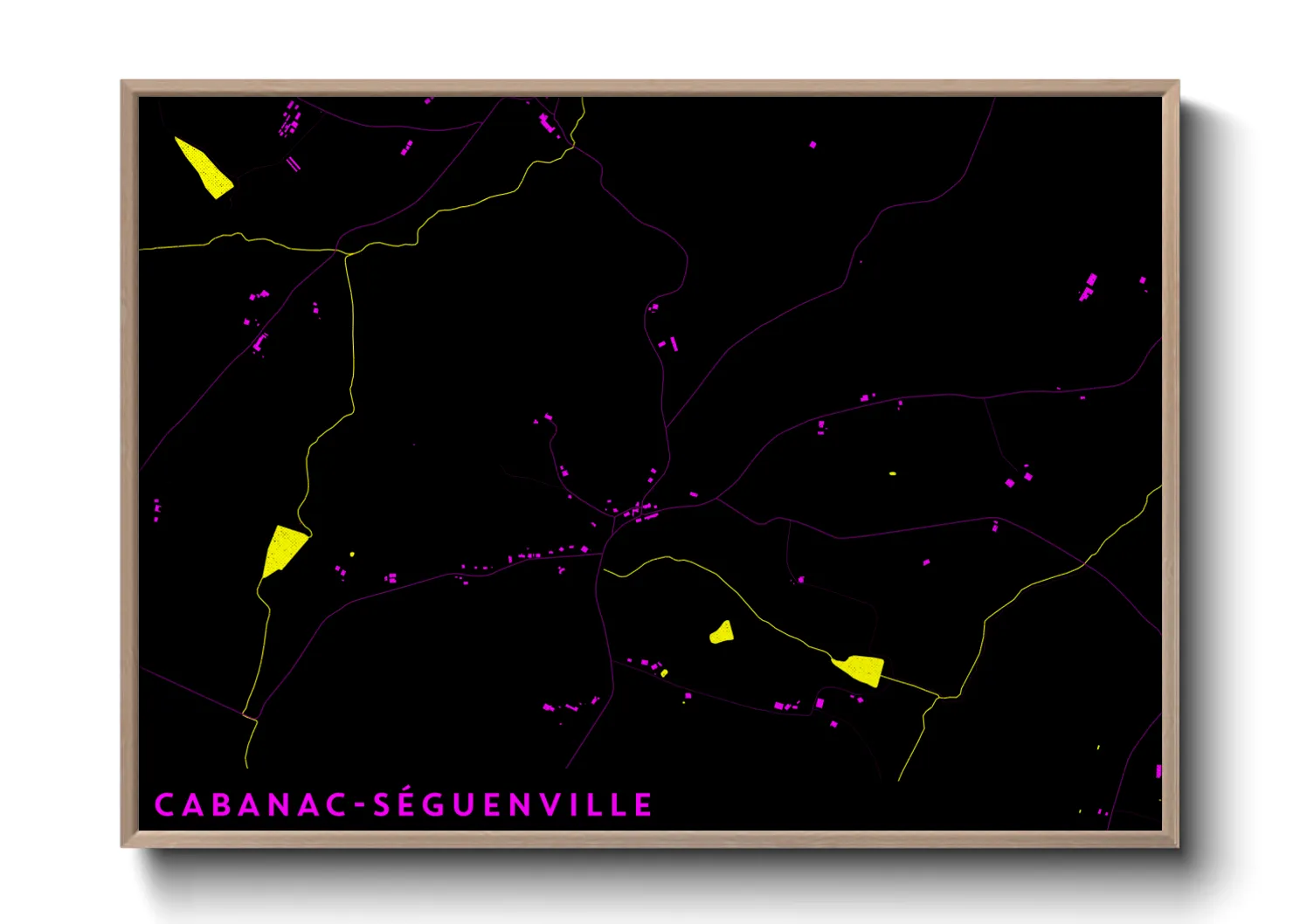 Une affiche de carte sur Cabanac-Séguenville