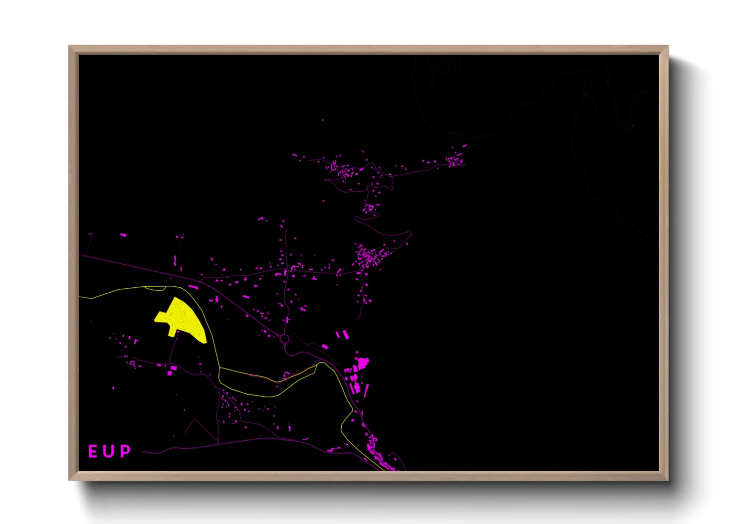 Une affiche de carte sur Eup